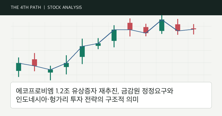 에코프로비엠 1.2조 유상증자 재추진, 금감원 정정요구와 인도네시아·헝가리 투자 전략의 구조적 의미 자체 제작 분석 이미지